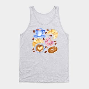 Coffee, Donuts & Croissants Tank Top